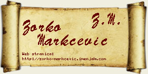 Zorko Markčević vizit kartica